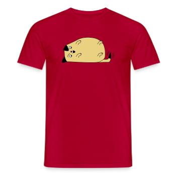 Chien regarde sa queue - T-shirt homme - rouge - Devant - AI Model Male 178 dark (178cm)