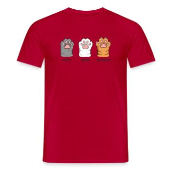 Pattes de chat Ciseaux Pierre Feuille - Jeu amusant - T-shirt homme - rouge - Devant - AI Model Male 178 dark (178cm)