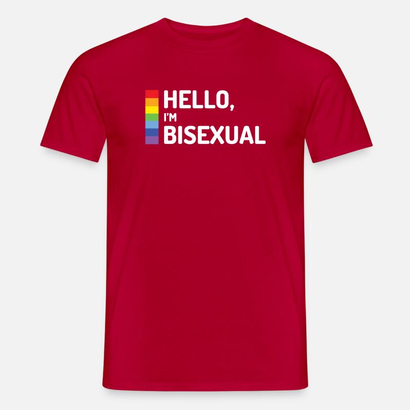 Hallo, ich bin bisexuell - Männer T-Shirt - Rot