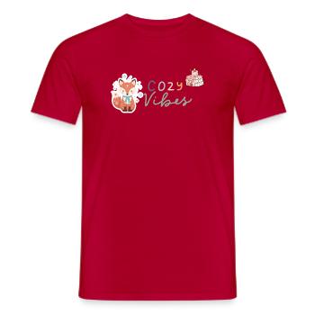 Ambiance chaleureuse - T-shirt homme - rouge - Devant - AI Model Male 178 dark (178cm)