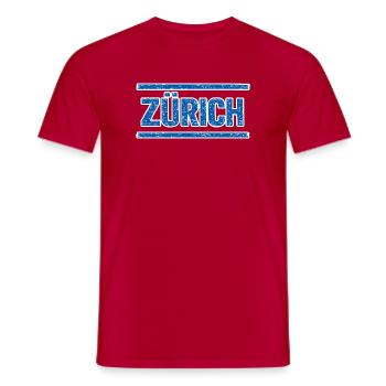 Zürich Schriftzug - Männer T-Shirt - Rot - Vorne - AI Model Male 178 dark (178cm)