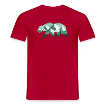 Bear Nature Mountains Forest - Men's T-Shirt - red - Front - AI Model Male 178 dark (178cm)