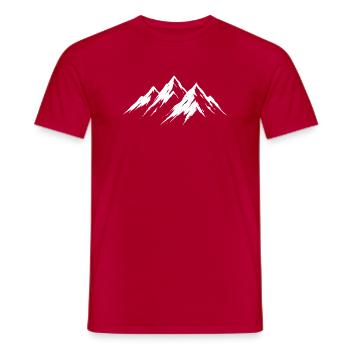 Berge Alpen Wandern Bergsteiger Outdoor Motiv - Männer T-Shirt - Rot - Vorne - AI Model Male 178 dark (178cm)