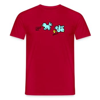 when birds fart - Men's T-Shirt - red - Front - AI Model Male 178 dark (178cm)