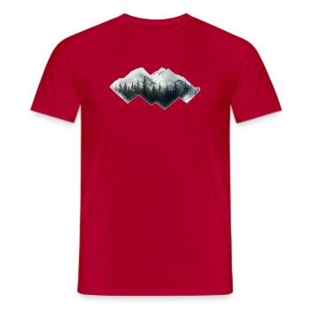 Forêt, Montagnes, Nature - T-shirt homme - rouge - Devant - AI Model Male 178 dark (178cm)