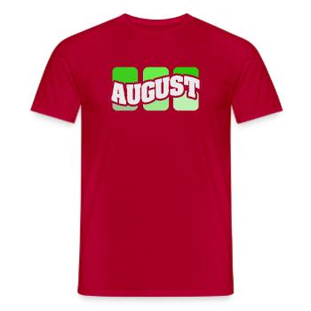 Nom August - T-shirt homme - rouge - Devant - AI Model Male 178 dark (178cm)