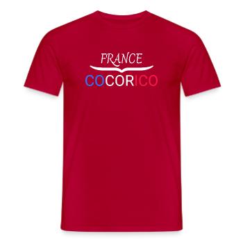 France cocorico  - T-shirt homme - rouge - Devant - AI Model Male 178 dark (178cm)