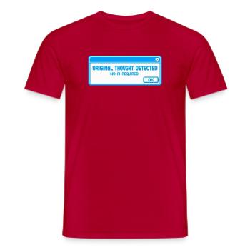 Ursprünglicher Gedanke erkannt – Anti-KI-Schlam - Männer T-Shirt - Rot - Vorne - AI Model Male 178 dark (178cm)
