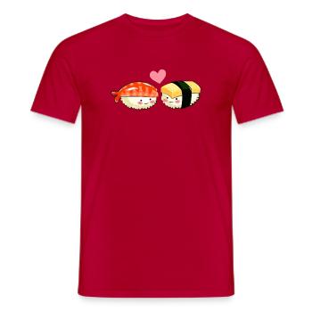 Sushi Kawaii - Männer T-Shirt - Rot - Vorne - AI Model Male 178 dark (178cm)