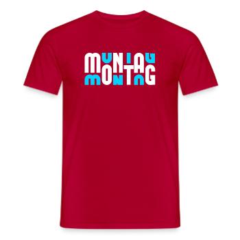 Motif Monday Blanc/Cyan - T-shirt homme - rouge - Devant - AI Model Male 178 dark (178cm)