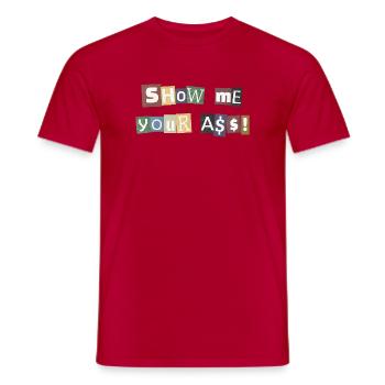 SYMA Letter Collage - Männer T-Shirt - Rot - Vorne - AI Model Male 178 dark (178cm)