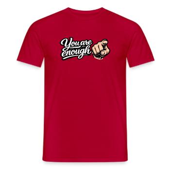You are enough – Motivation & Self-Love - Men's T-Shirt - red - Front - AI Model Male 178 dark (178cm)