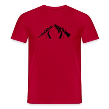 Broken Rifle - Symbol of Peace - Men's T-Shirt - red - Front - AI Model Male 178 dark (178cm)