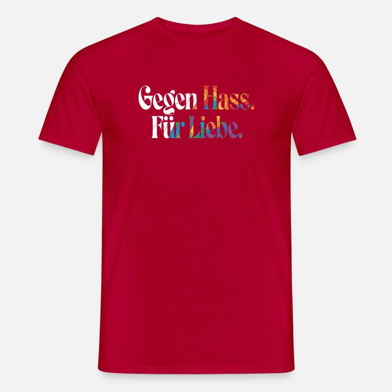 Liebe statt Hass Spruch Positivity Statement - Männer T-Shirt - Rot