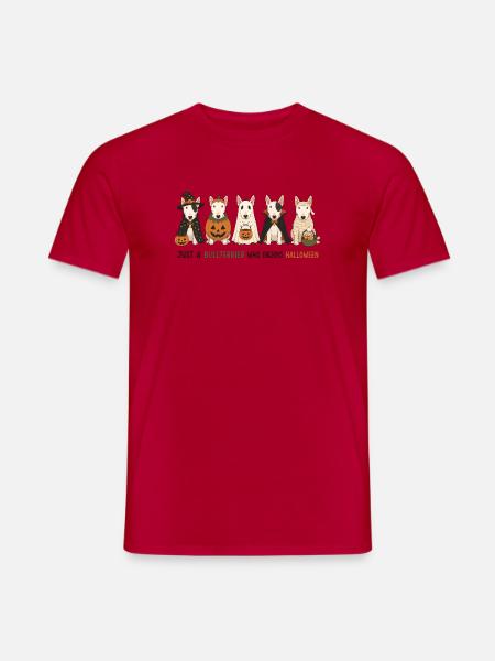 Bullterrier-Halloween-Crew - Männer T-Shirt - Rot