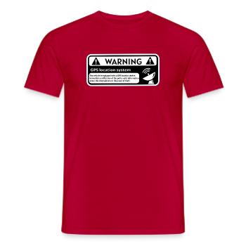 GPS Alert Sticker - Men's T-Shirt - red - Front - AI Model Male 178 dark (178cm)