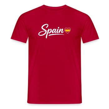 Écriture espagnole avec drapeau de cœur patriotique - T-shirt homme - rouge - Devant - AI Model Male 178 dark (178cm)