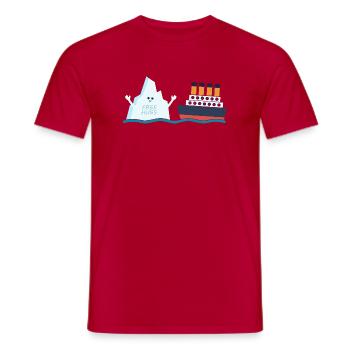 Titanic Lustige Titanic und Berg Free Hug Parodie - Männer T-Shirt - Rot - Vorne - AI Model Male 178 dark (178cm)
