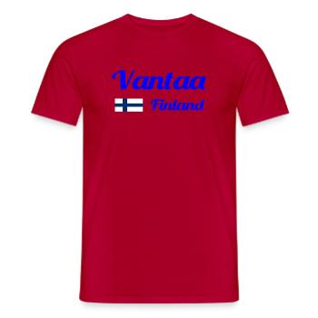 Vantaa Finnland Drucken - Männer T-Shirt - Rot - Vorne - AI Model Male 178 dark (178cm)