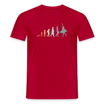 Vintage Balletttänzerin Evolution - Männer T-Shirt - Rot - Vorne - AI Model Male 178 dark (178cm)