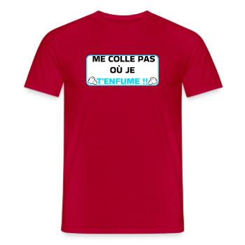 Me colle pas ou je t'enfume  - T-shirt homme - rouge - Devant - AI Model Male 178 dark (178cm)