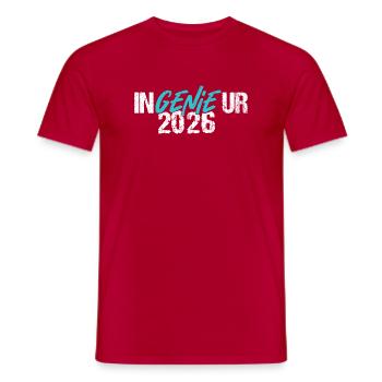 Engineer Genie Graduation 2026 - Men's T-Shirt - red - Front - AI Model Male 178 dark (178cm)