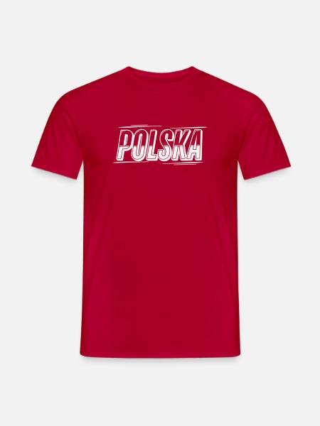 Polska Outline Font Design - Men's T-Shirt - red