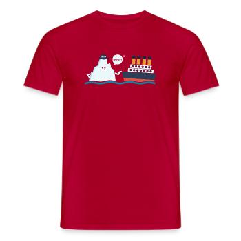 Titanic Funny Titanic und Ic-eberg Boop-Parodie - Männer T-Shirt - Rot - Vorne - AI Model Male 178 dark (178cm)