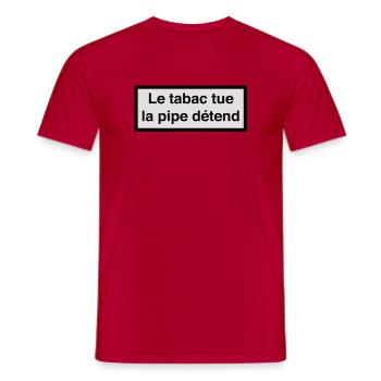 Tobacco kills, pipe relaxes :) - Men's T-Shirt - red - Front - AI Model Male 178 dark (178cm)