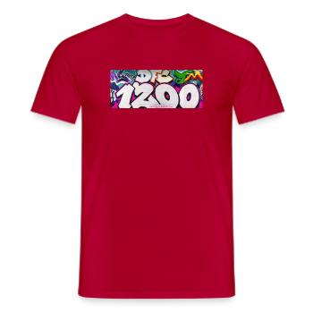 1200 GRAVITY EDIT_1 - Männer T-Shirt - Rot - Vorne - AI Model Male 178 dark (178cm)