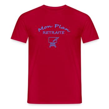 MON PLAN RETRAITE Artiste peintre - T-shirt homme - rouge - Devant - AI Model Male 178 dark (178cm)