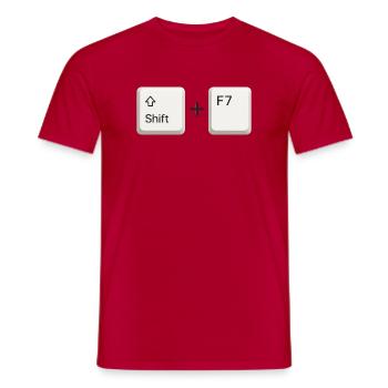 Shift F7 - Men's T-Shirt - red - Front - AI Model Male 178 dark (178cm)