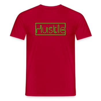 Futuristic Neon Background Print - Men's T-Shirt - red - Front - AI Model Male 178 dark (178cm)
