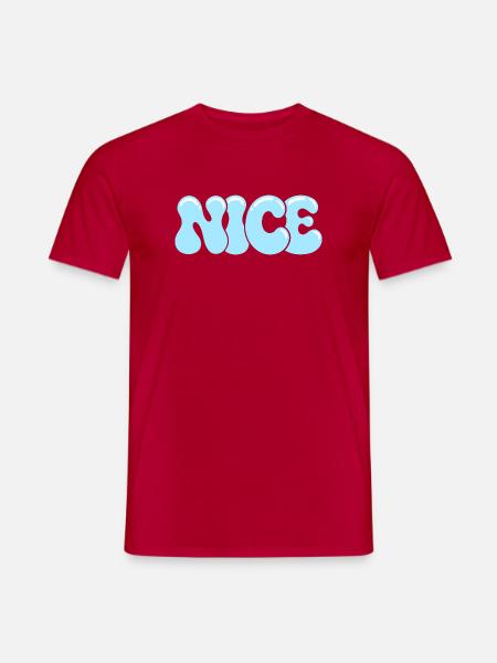 SCHÖNE blaue Blasentypografie - Männer T-Shirt - Rot