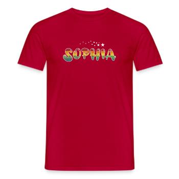 First name Sophia Maiden name gift - Men's T-Shirt - red - Front - AI Model Male 178 dark (178cm)