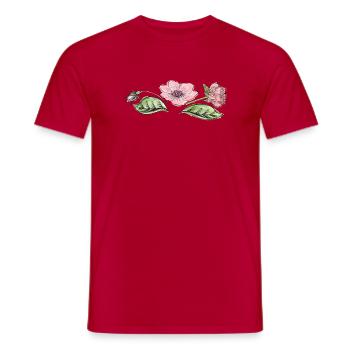 Vrille de fleur - T-shirt homme - rouge - Devant - AI Model Male 178 dark (178cm)