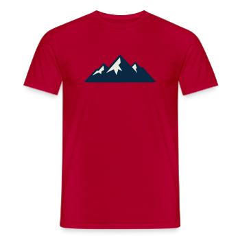 Gebirge Berge Silhouette - Männer T-Shirt - Rot - Vorne - AI Model Male 178 dark (178cm)