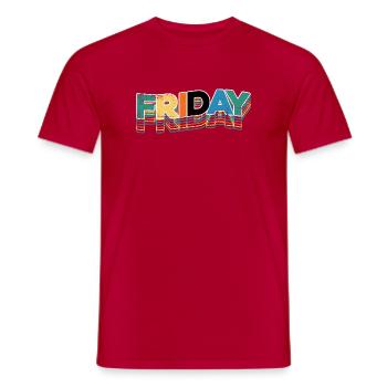 Lettres Rétro Stack du vendredi - T-shirt homme - rouge - Devant - AI Model Male 178 dark (178cm)