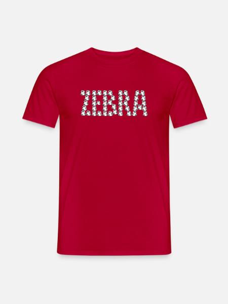 Cartoon zebra typography - Men's T-Shirt - red