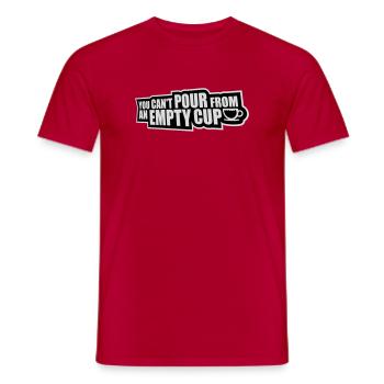 On ne peut pas verser dans un gobelet vide Soins personnels - T-shirt homme - rouge - Devant - AI Model Male 178 dark (178cm)