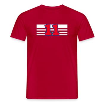 Numéro 11 France - T-shirt homme - rouge - Devant - AI Model Male 178 dark (178cm)