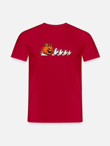 HALLOWEEN KÜRBIS GEIST - Männer T-Shirt - Rot
