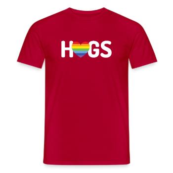LGBT-Umarmungen - Männer T-Shirt - Rot - Vorne - AI Model Male 178 dark (178cm)