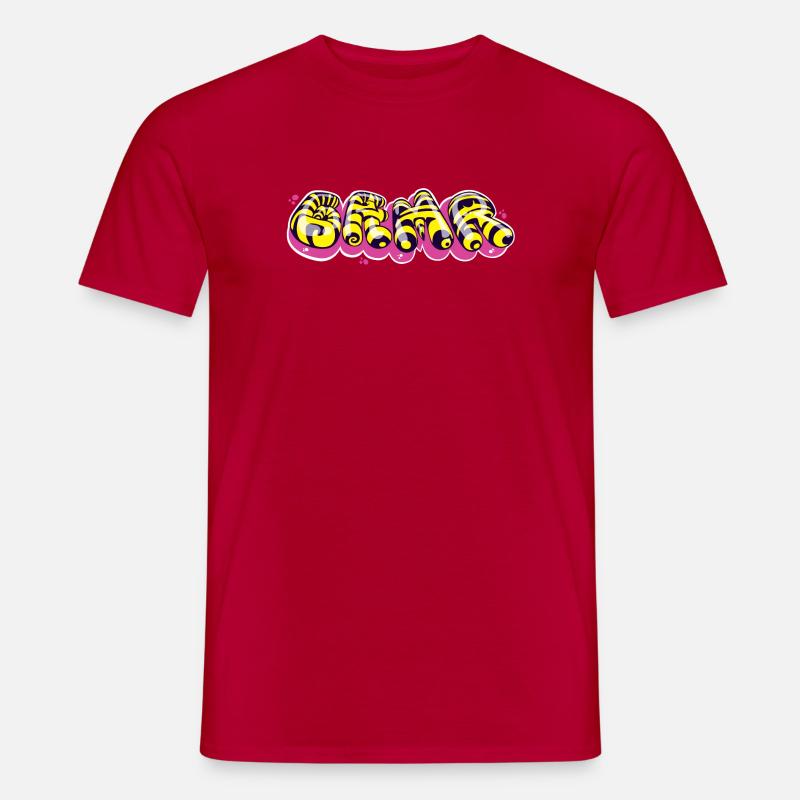 Farbenfrohes Textdesign im Graffiti-Stil - Männer T-Shirt - Rot