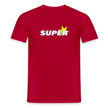 SUPER STAR - Men's T-Shirt - red - Front - AI Model Male 178 dark (178cm)