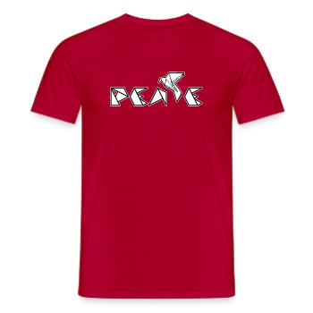 Paix - T-shirt homme - rouge - Devant - AI Model Male 178 dark (178cm)