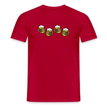 Bier Bierkrug Prost Comic - Männer T-Shirt - Rot - Vorne - AI Model Male 178 dark (178cm)