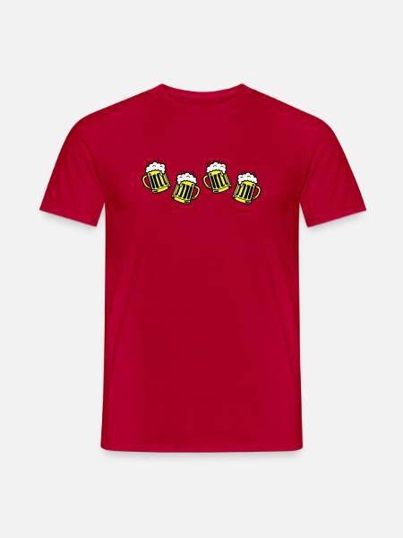 Bier Bierkrug Prost Comic - Männer T-Shirt - Rot