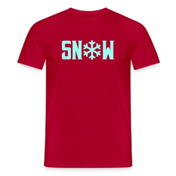 SNOW Snow Crystal - Men's T-Shirt - red - Front - AI Model Male 178 dark (178cm)
