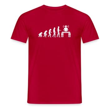 Evolution of Beats: DJ Frontier - Men's T-Shirt - red - Front - AI Model Male 178 dark (178cm)